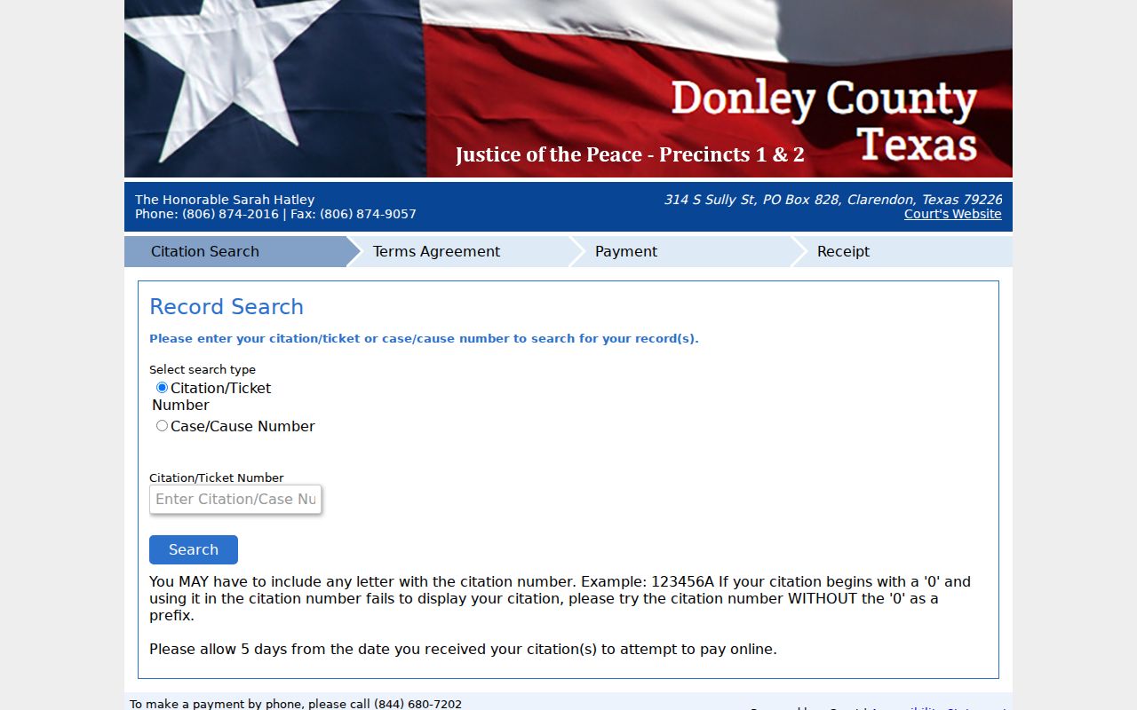 Donley County court docket nCourt number controls